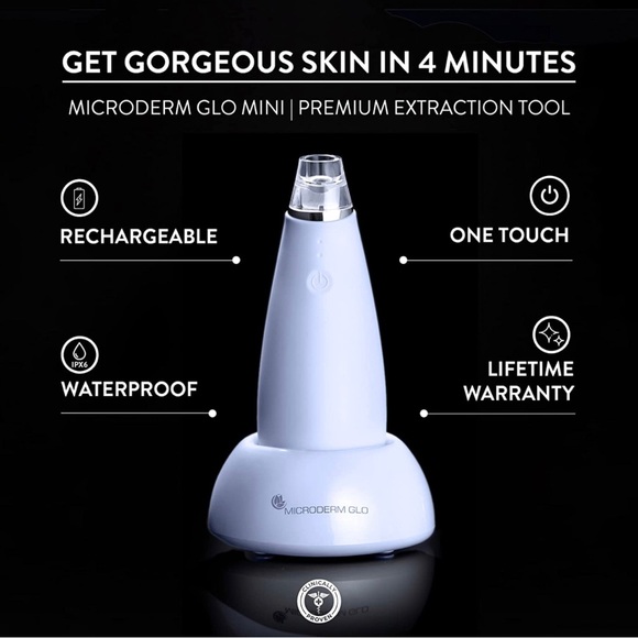 Microderm GLO MINI Blackhead Remover Pore Vacuum & Facial Tool - Picture 6 of 7